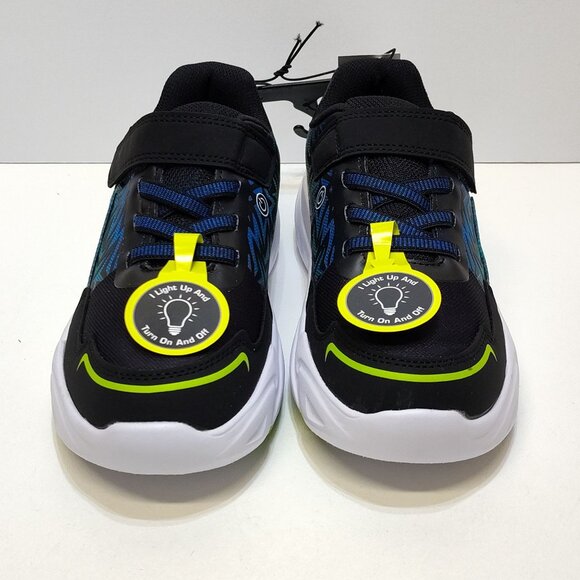Athletic Works Light-Up Sneaker Boy 4 Bungee Laces Hook Loop Strap On/Off Switch - Picture 4 of 15